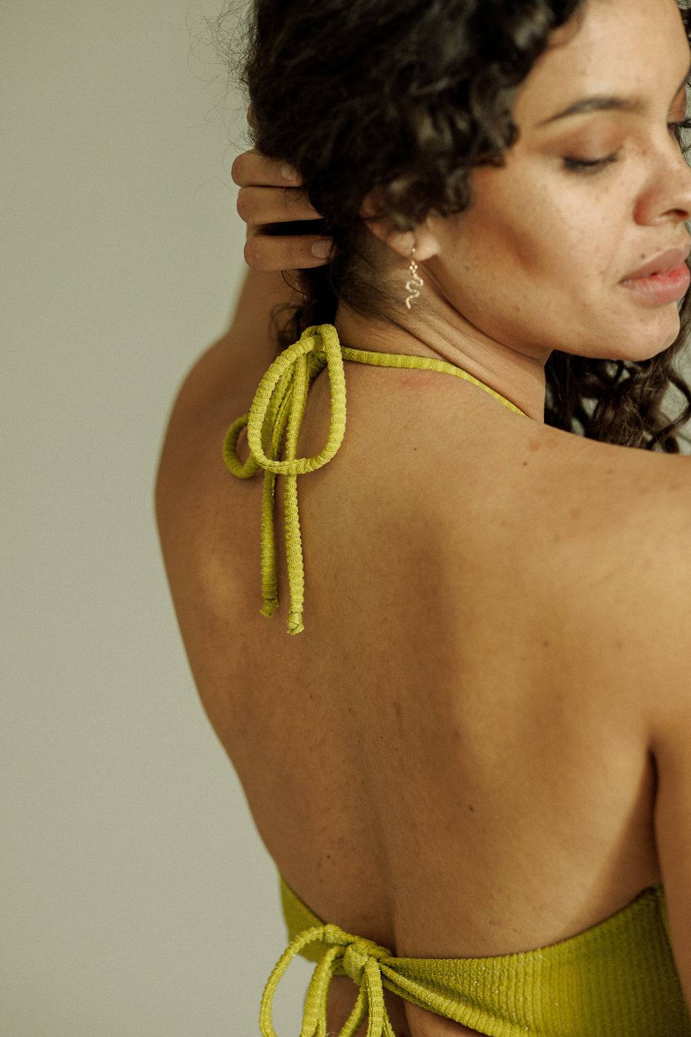 Karo Kauer Bikini Top Glitter Olive Online