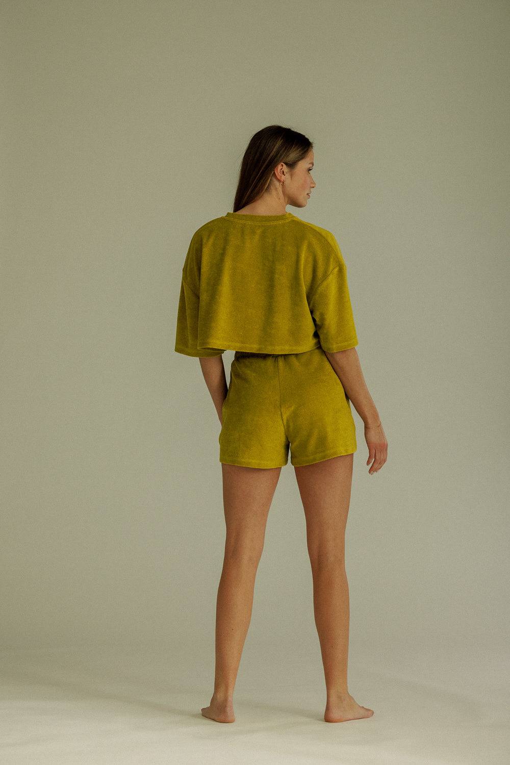 Karo Kauer Frottee T-Shirt Olive Outlet