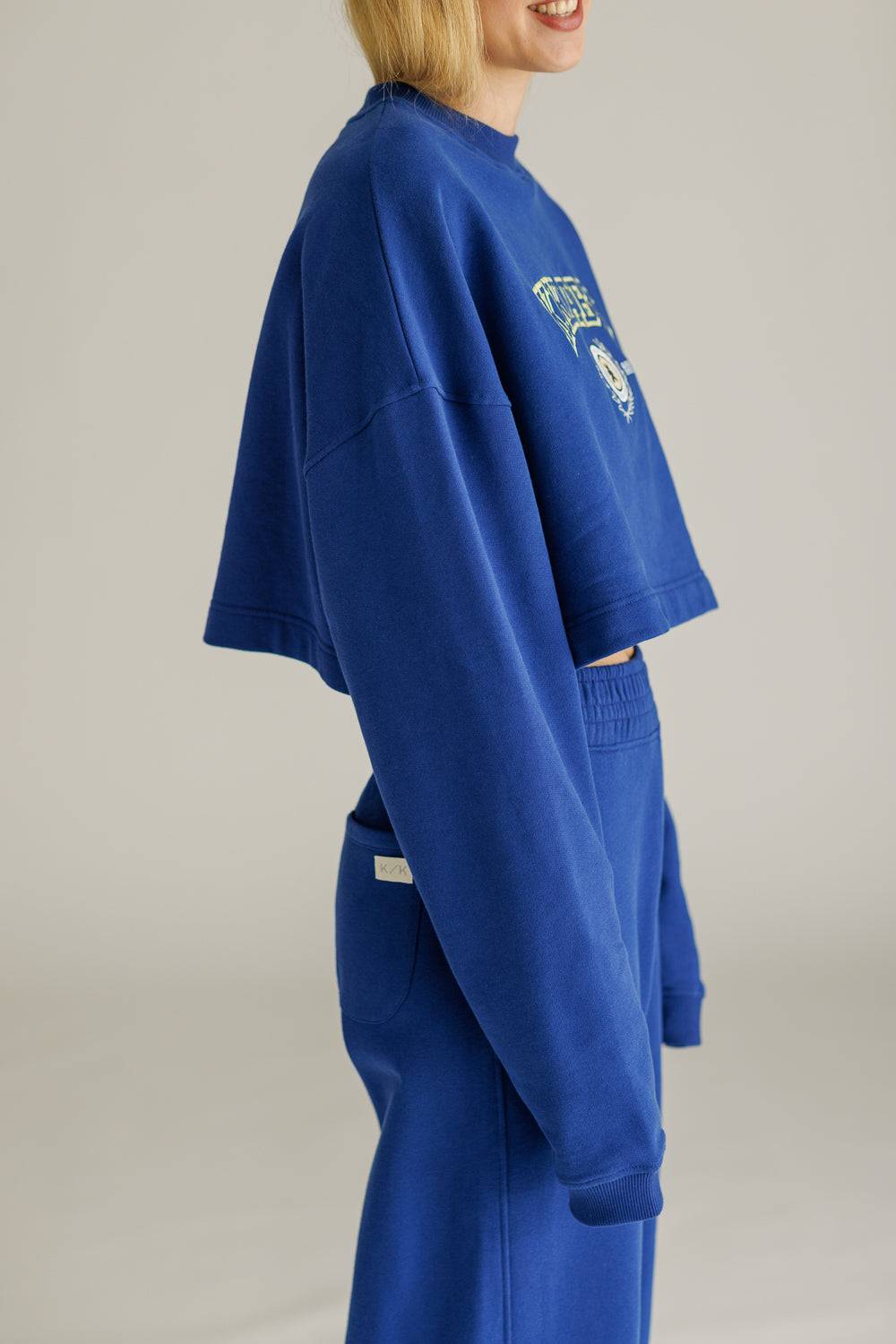 Karo Kauer Sweater Cropped Dark Blue Fabrikpreis