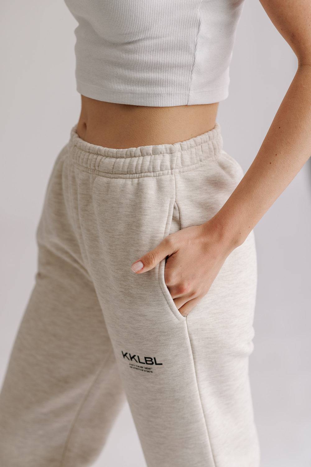 Karo Kauer Jogger Pants Basic Sand Melange Black Friday