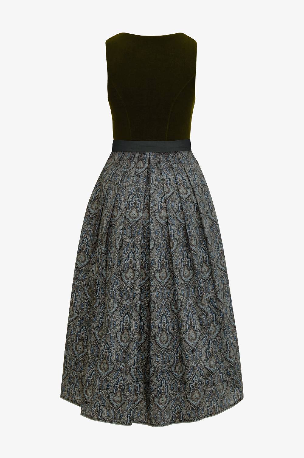 Kinga Mathe Samtdirndl Olivia in olive Sonderangebot der Fabrik