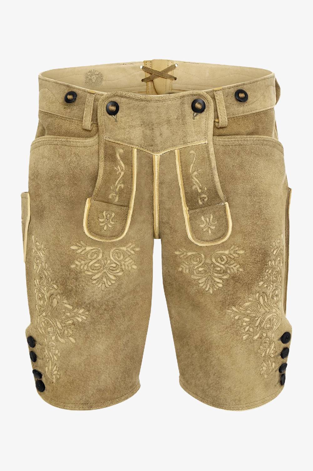 Kinga Mathe Hirsch Lederhose Leopold in Granit Im Verkauf