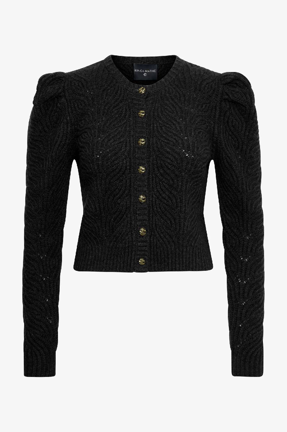 Kinga Mathe Cashmere Strickjacke Marie in Schwarz Heißer Verkauf