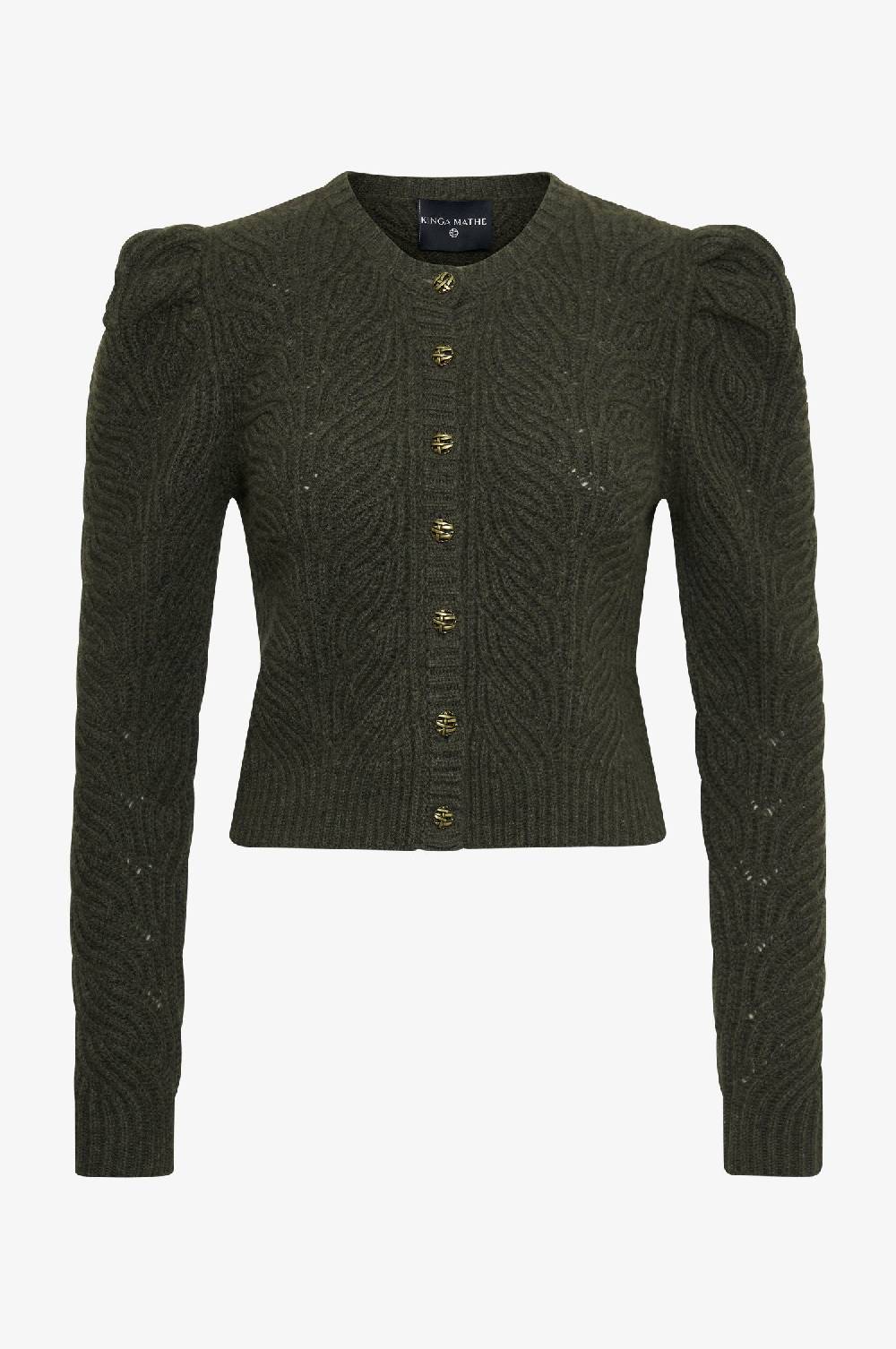 Kinga Mathe Cashmere Strickjacke Marie in Olive Top Angebot