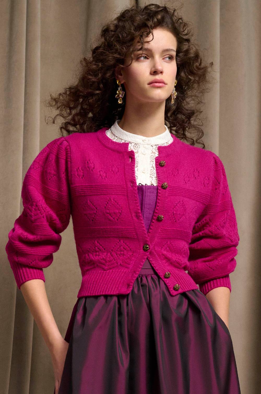 Kinga Mathe Cashmere Strickjacke Dakota in Pink Zeitlich begrenztes Angebot
