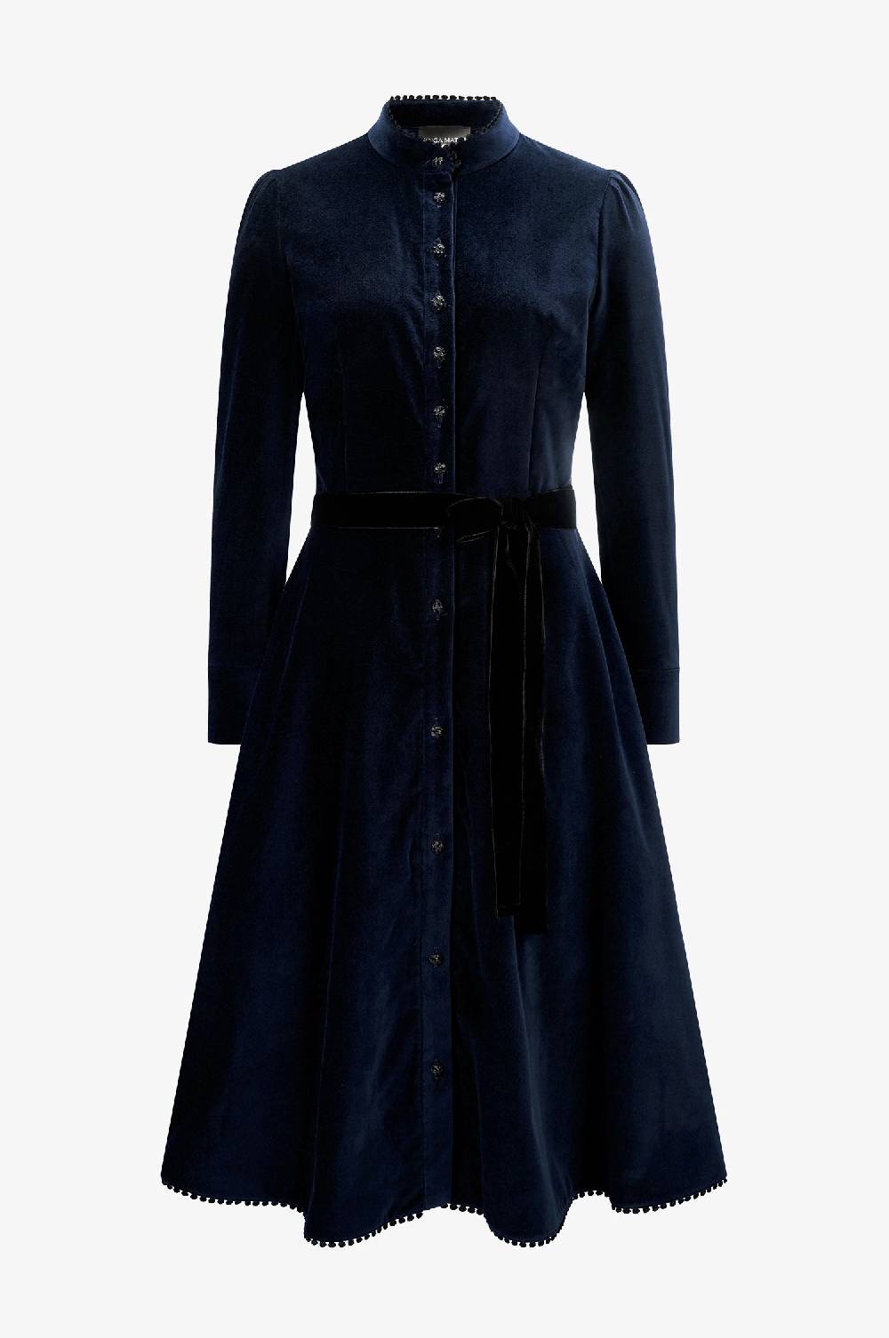 Kinga Mathe Samtkleid Ann in Nachtblau Meist gekauft