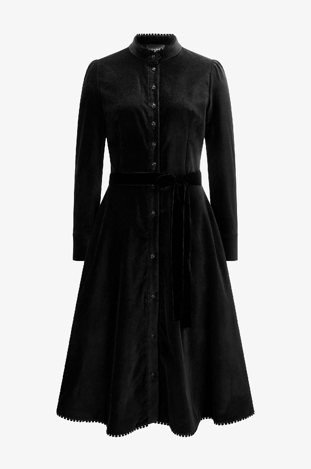 Kinga Mathe Samtkleid Ann in Schwarz Blitzverkäufe
