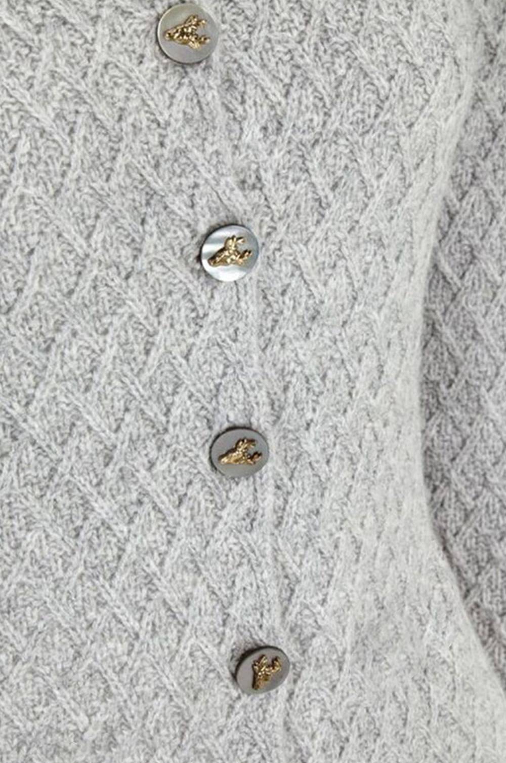 Kinga Mathe Cashmere Strickjacke Flora in Grau Jubiläumsangebot