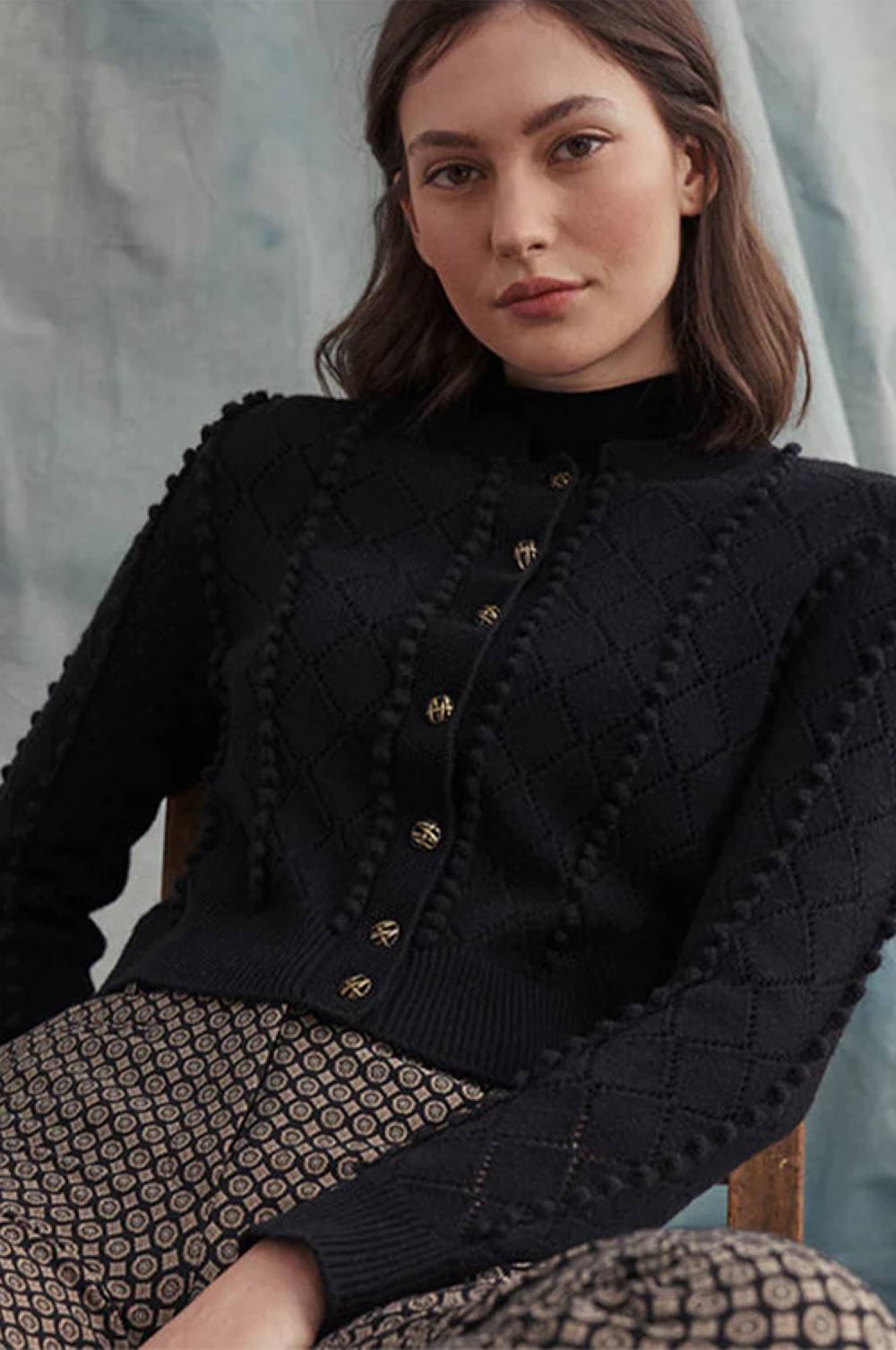 Kinga Mathe Cashmere Strickjacke Amalia in Schwarz Verkauf