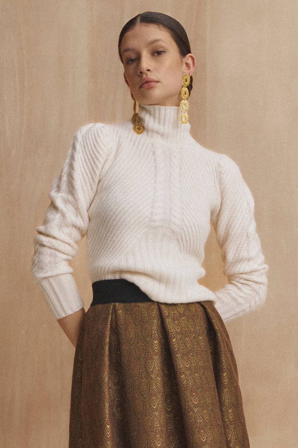 Kinga Mathe Cashmere Pullover Clara in Ivory Günstiger Verkauf