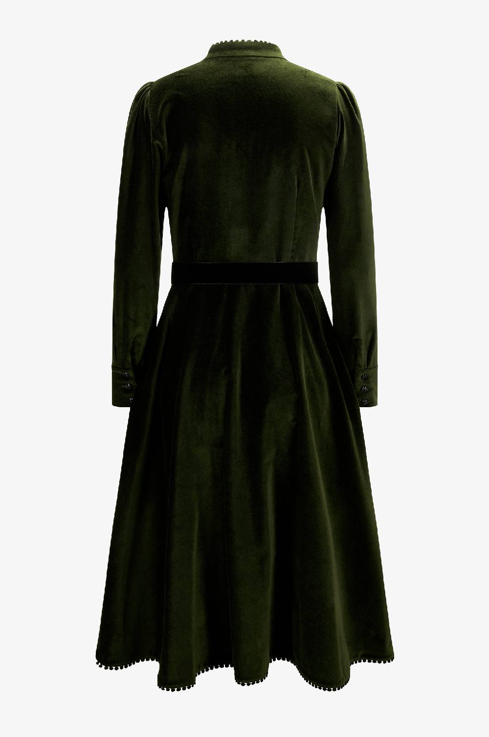 Kinga Mathe Samtkleid Ann in Olive Black Friday Preise
