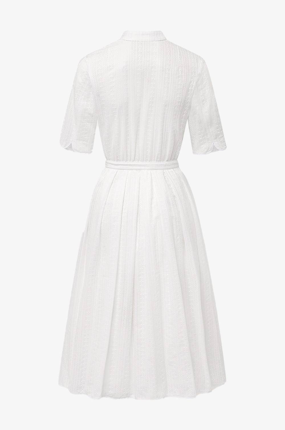 Kinga Mathe Baumwoll-Kleid Inas in Ivory Lagerräumung