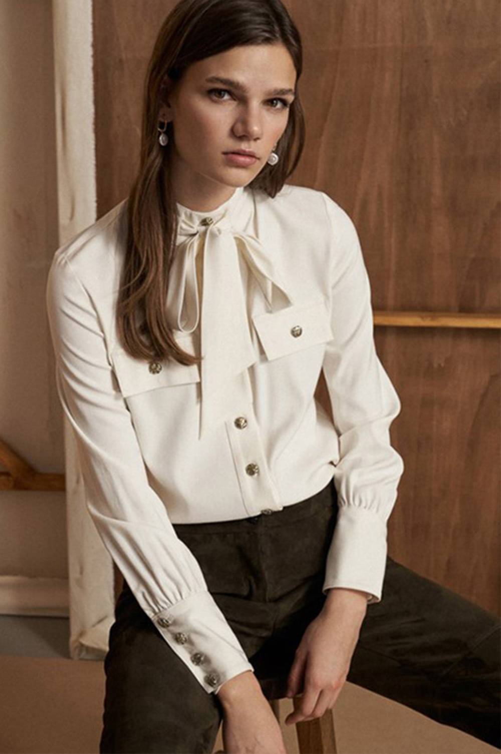 Kinga Mathe Bluse Blake in Ivory Neueste Mode