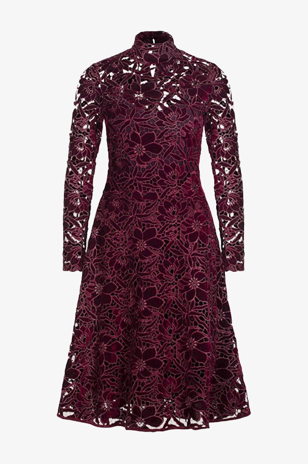 Kinga Mathe Samt Kleid Evelyn in Bordeaux Black Friday Preise