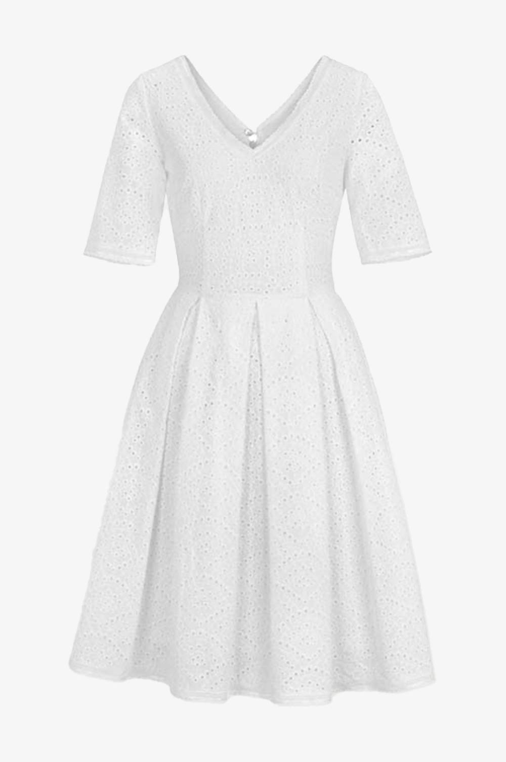 Kinga Mathe Baumwoll-Kleid Kloe in Weiß Rabatte dieses Monats