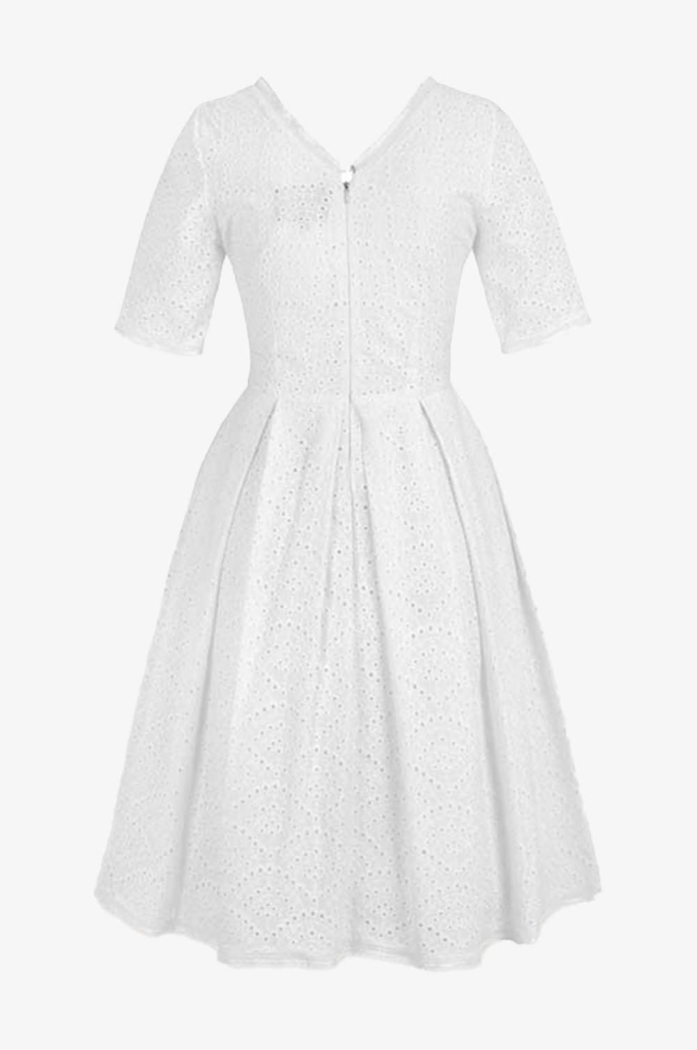 Kinga Mathe Baumwoll-Kleid Kloe in Weiß Rabatte dieses Monats