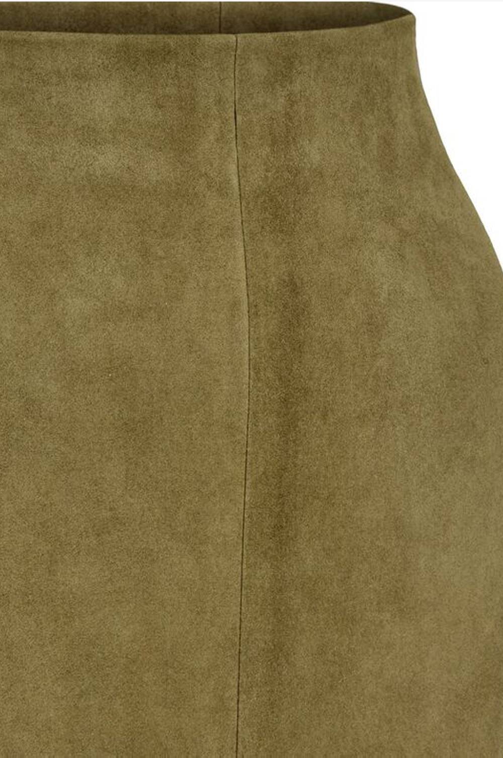 Kinga Mathe Lederrock Deborah in Khaki Auslauf
