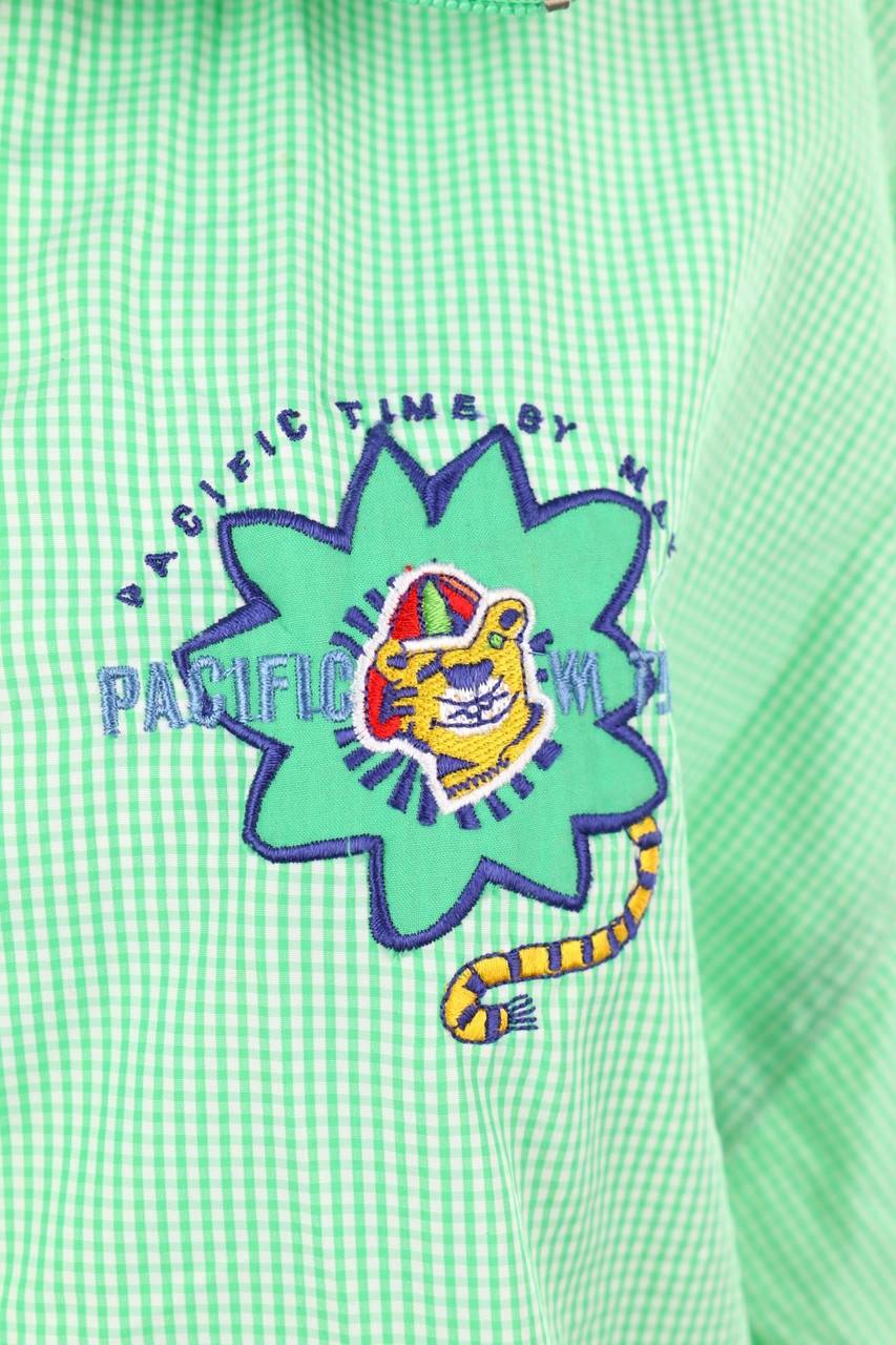 Carou mäser Karo-Regen-Jacke mit Logo-Stickerei Kostenloser Versand