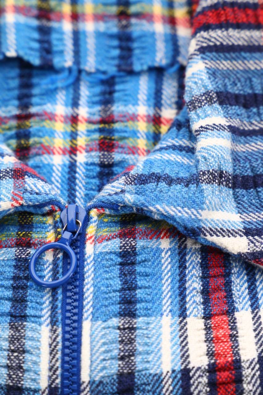 Carou VINTAGE Cropped-Jacke mit Tartan-Muster Rabatt