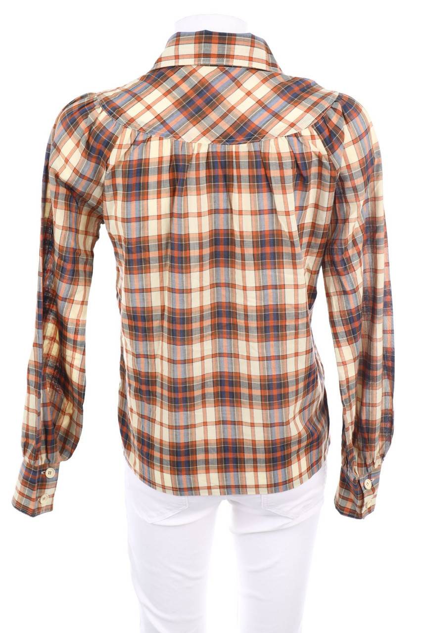 Carou VINTAGE Bluse mit Tartan-Muster Große Rabatte