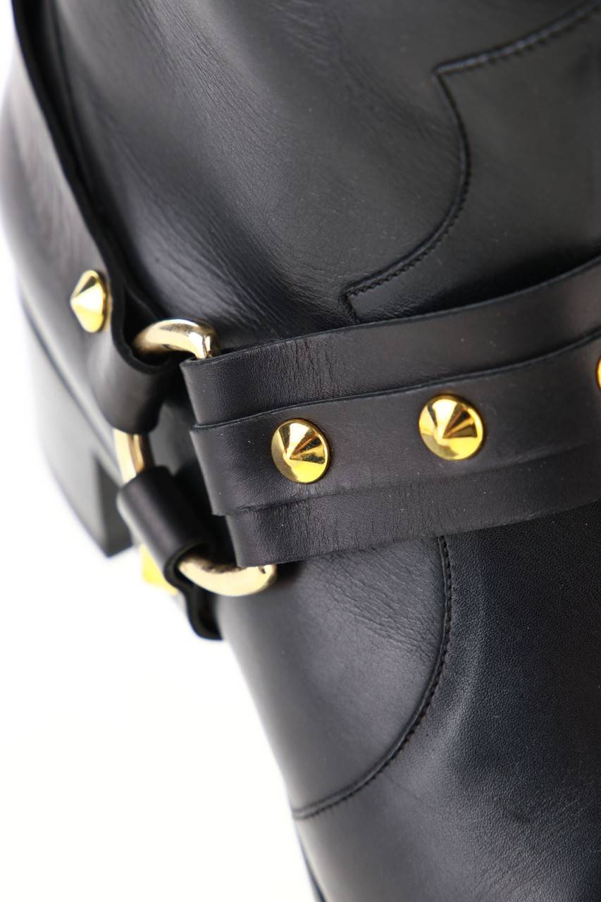 Carou GRANDINETTI Leder-Stiefeletten mit Nieten Fabrikpreis
