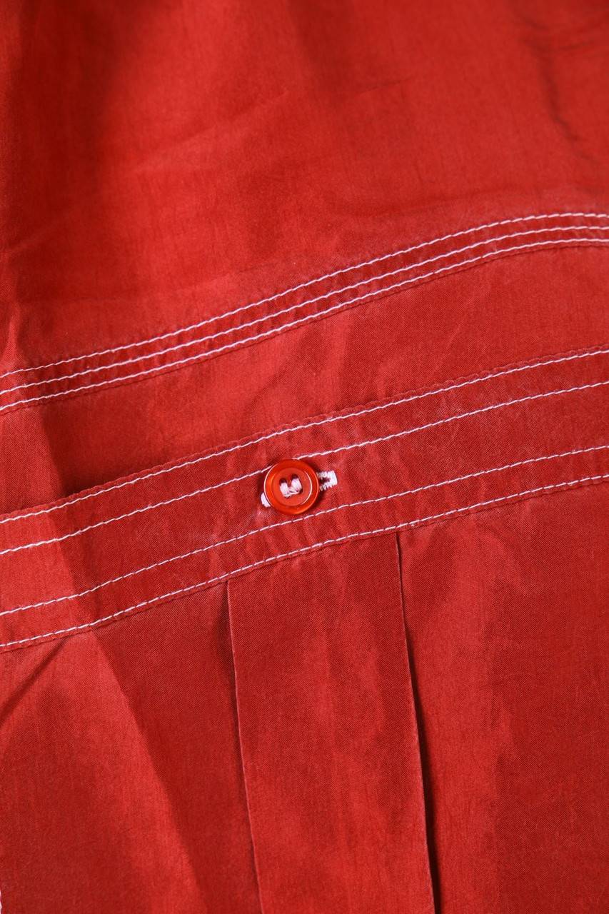 Carou VINTAGE Kurzarm-Hemd Casual uni aus Seide mit aufgesetzten Taschen Valentinstagsangebot