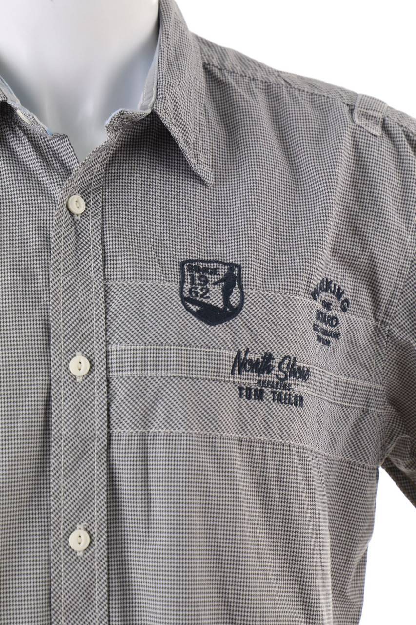 Carou TOM TAILOR Kurzarm-Hemd mit Karo-Muster Kostenlose Rückgabe