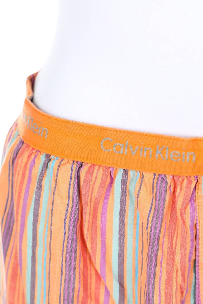 Carou Calvin Klein Streifen-Hose mit Logo-Print Letzter Tag