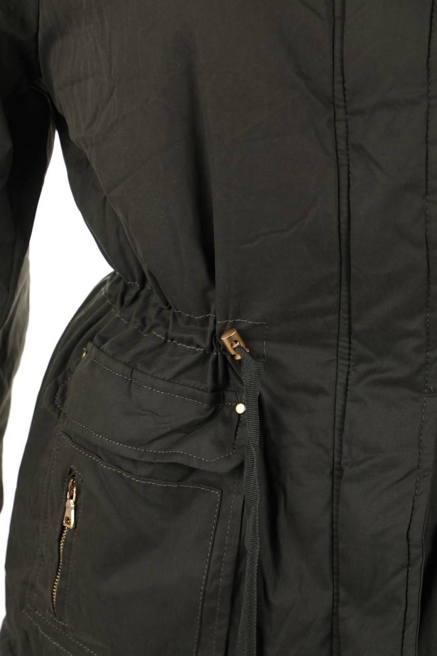 Carou Chicorée Parka mit Fake Fur-Besatz Sonderangebot der Fabrik