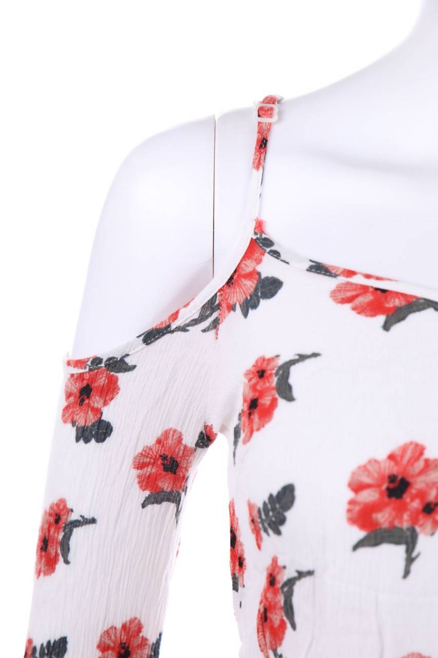 Carou RAINBOW Cold-Shoulder-Bluse mit floralem Muster Begrenzt auf 3 Tage