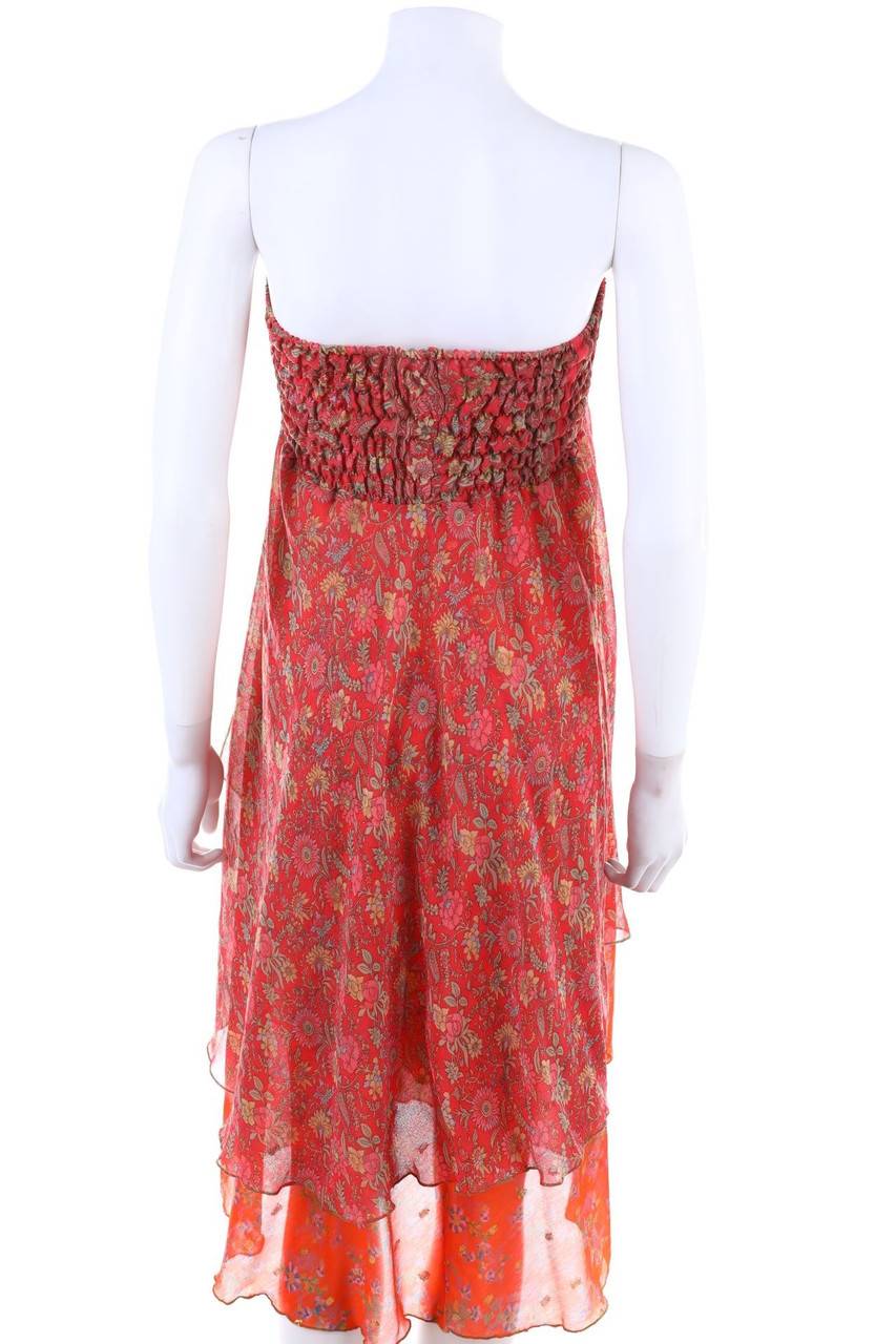 Carou Ohne Label Seidenkleid mit Muster Große Rabatte