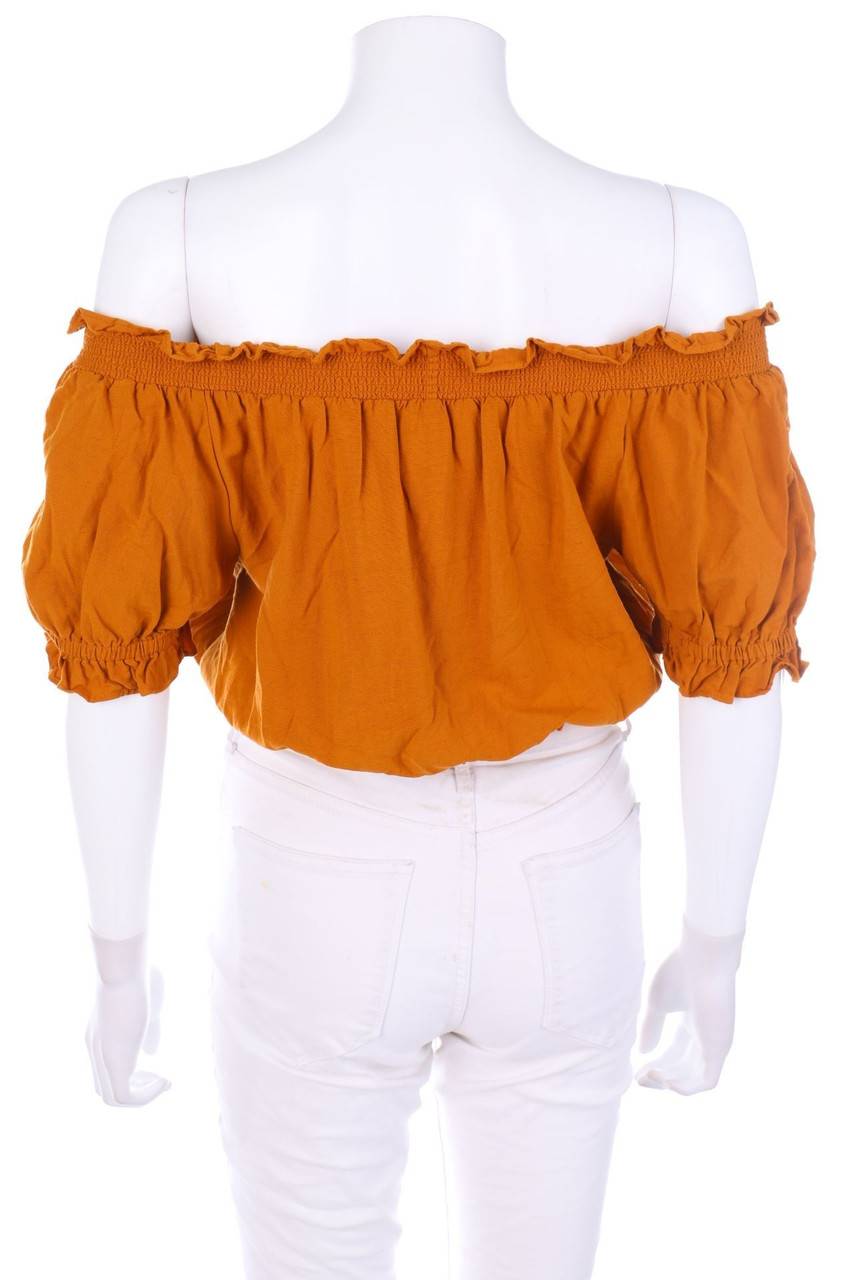 Carou H&M Carmen-Kurzarm-Bluse mit Rüschen Tägliche Deals