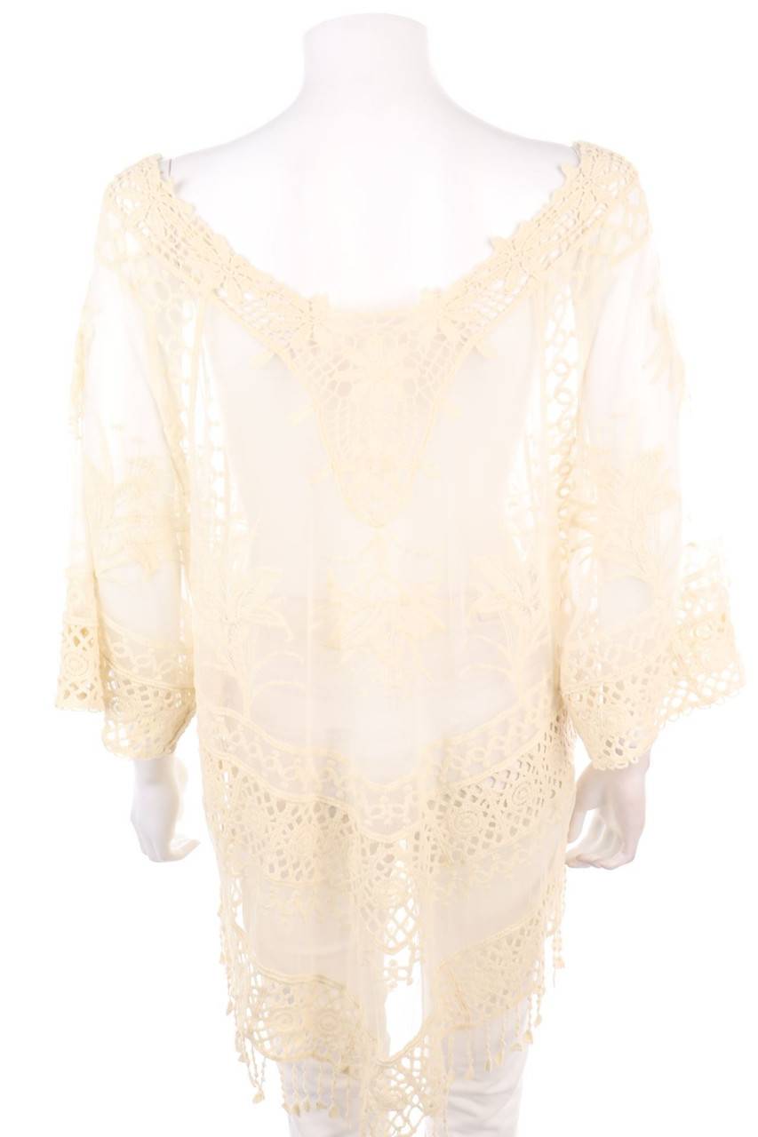 Carou Ohne Label Tunika-Bluse aus Spitze mit Fransen Letzte 3 Tage