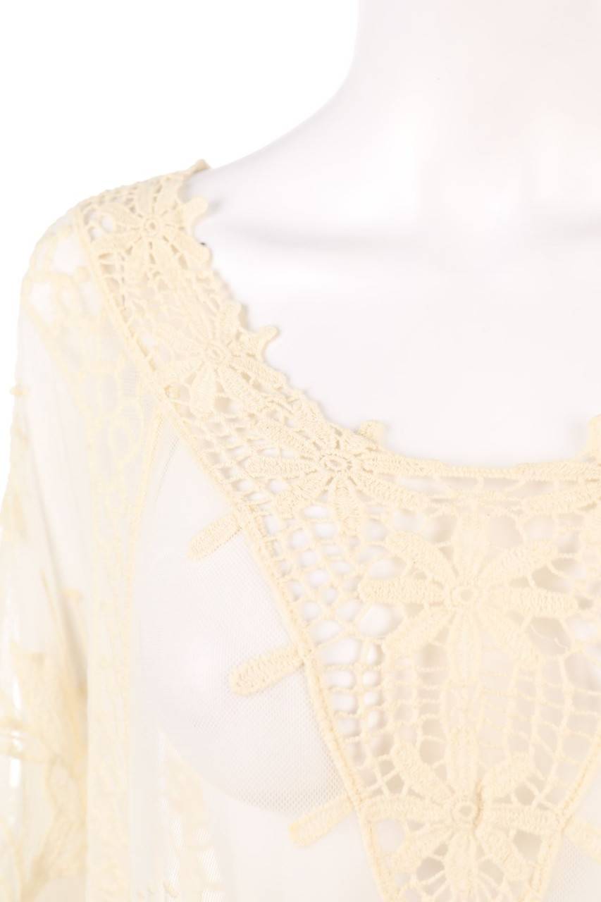 Carou Ohne Label Tunika-Bluse aus Spitze mit Fransen Letzte 3 Tage