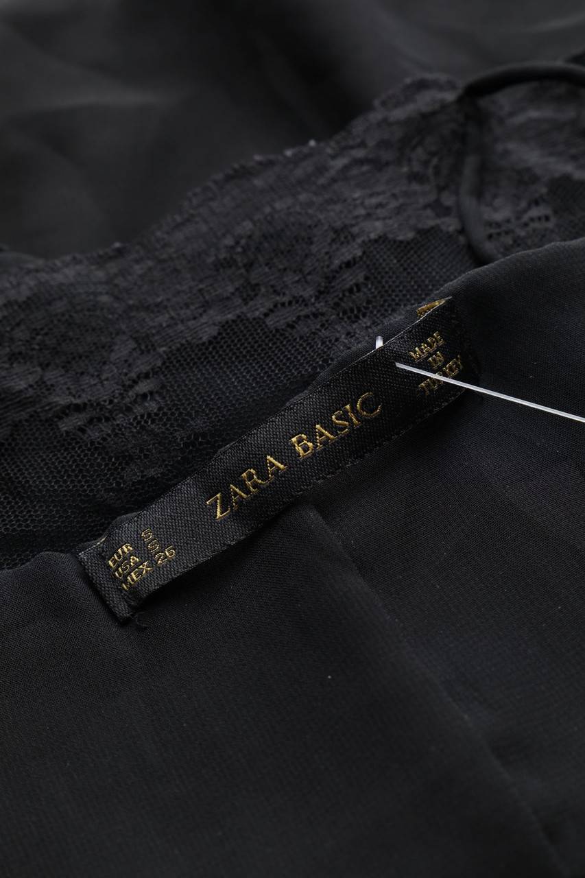 Carou ZARA Plissee-Blusentop mit Spitze Super Rabatt