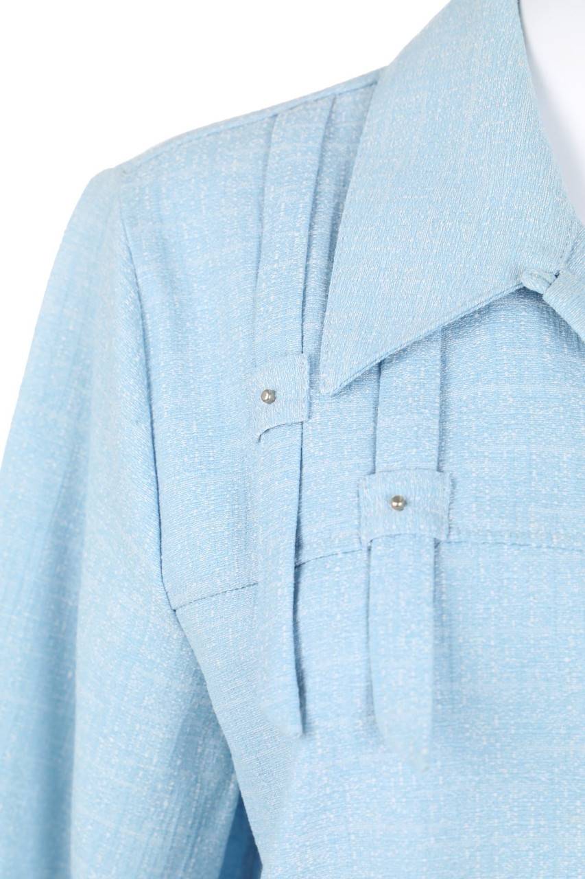 Carou VINTAGE Bluse mit Leinen Auslauf