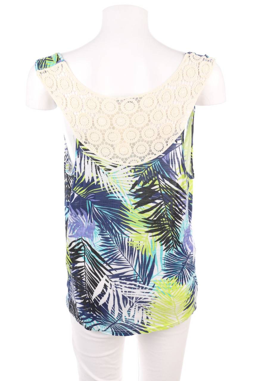 Carou maddison Top aus Viskose mit Tropical Print mit Spitze Black Friday