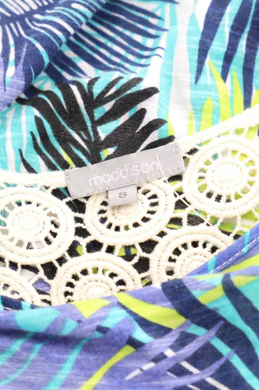 Carou maddison Top aus Viskose mit Tropical Print mit Spitze Black Friday