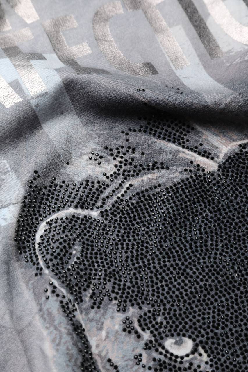 Carou monari Kurzarm-Shirt mit Strass-Steinen Räumungsverkauf