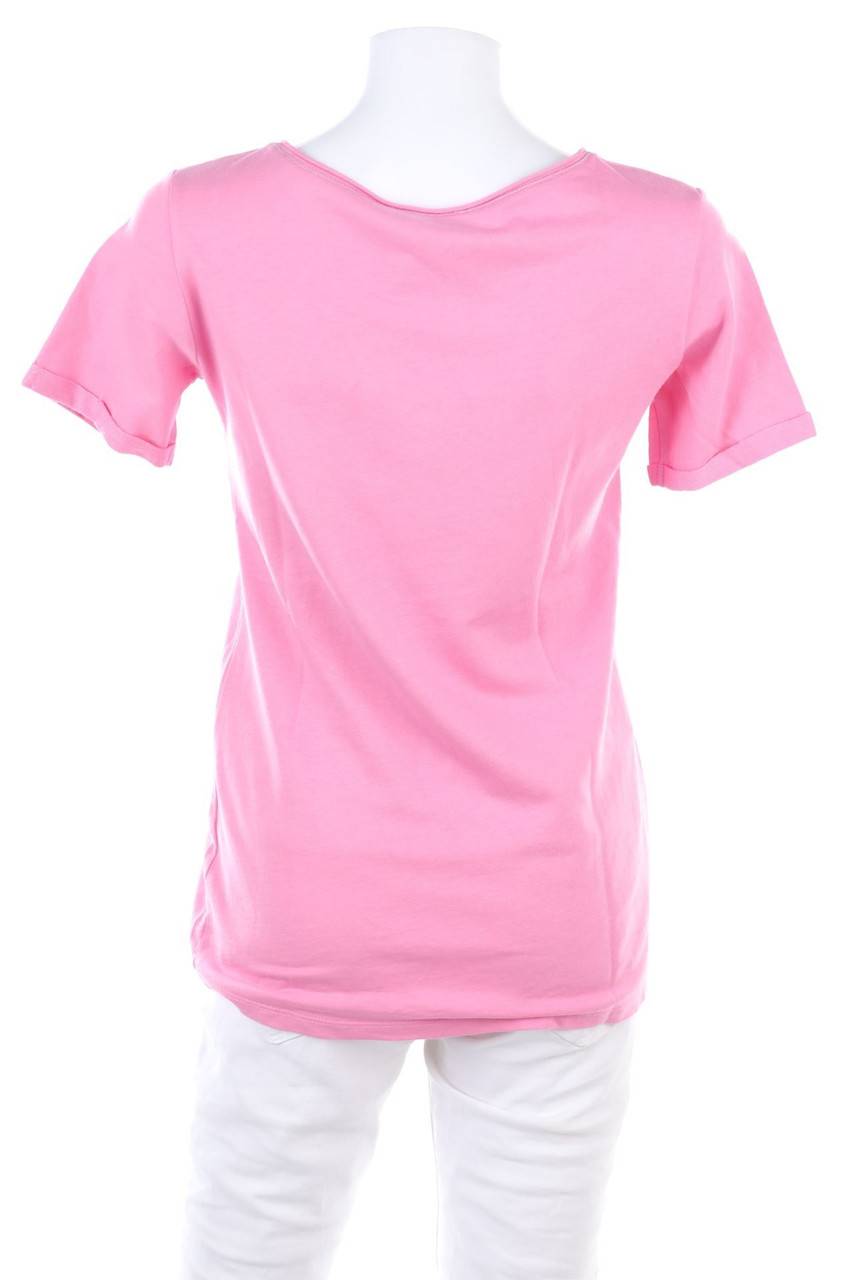 Carou monari Kurzarm-Shirt mit Statement-Print Tägliche Deals