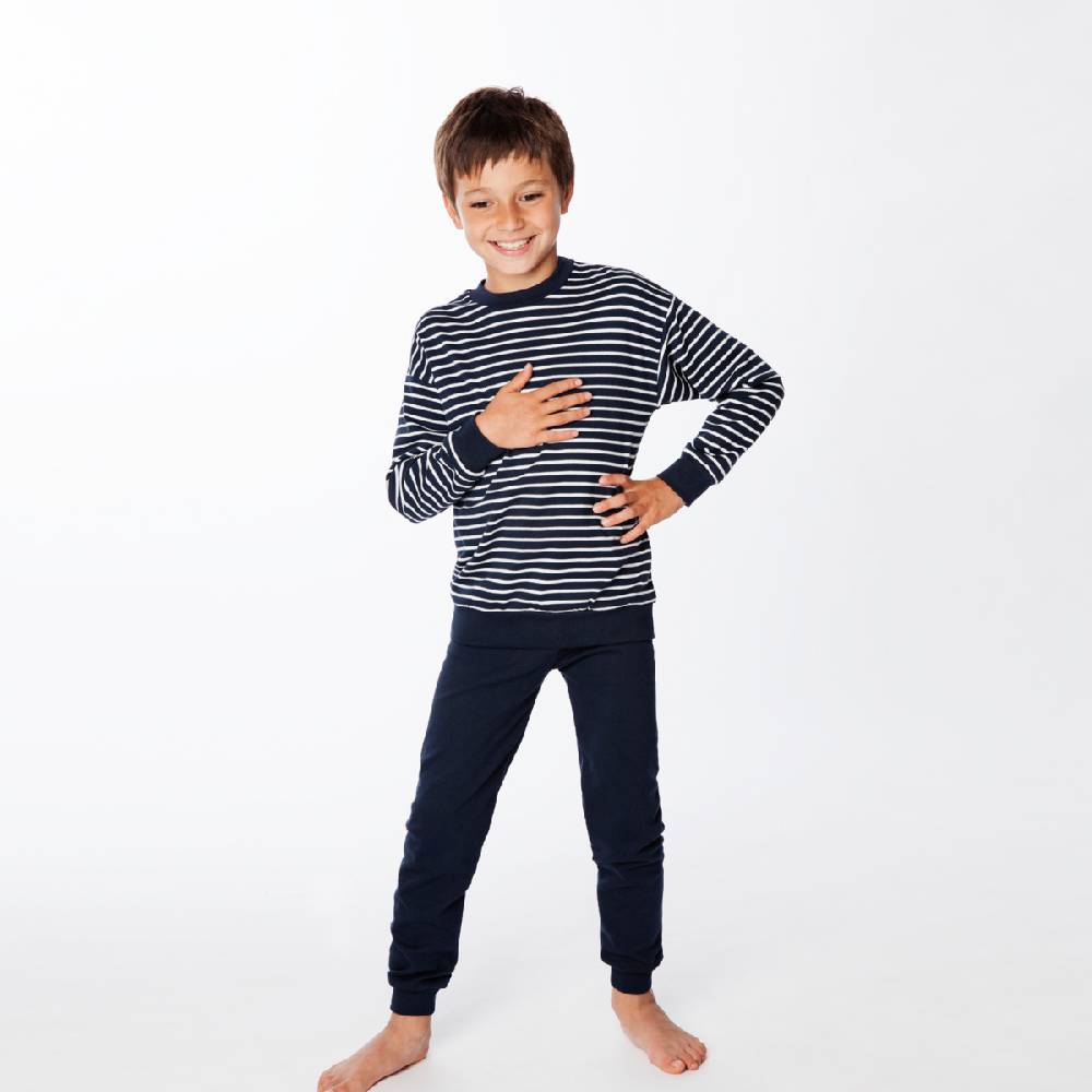 LIVING CRAFTS - Kinderschlafanzug - White/Navy Striped 2025