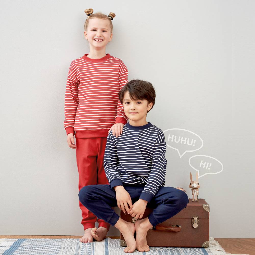 LIVING CRAFTS - Kinderschlafanzug - White/Red Striped im Angebot