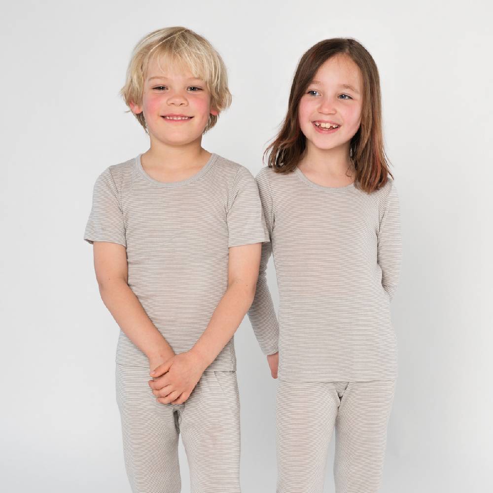 LIVING CRAFTS - Langarm-Shirt - Grey/Natural Striped Fabrikverkauf