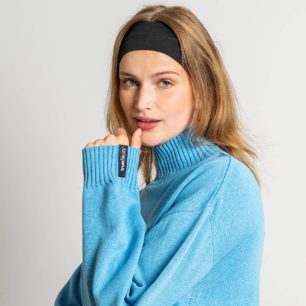 LIVING CRAFTS EUGENIE - Oversized Pullover - Cool Blue Räumungsverkauf
