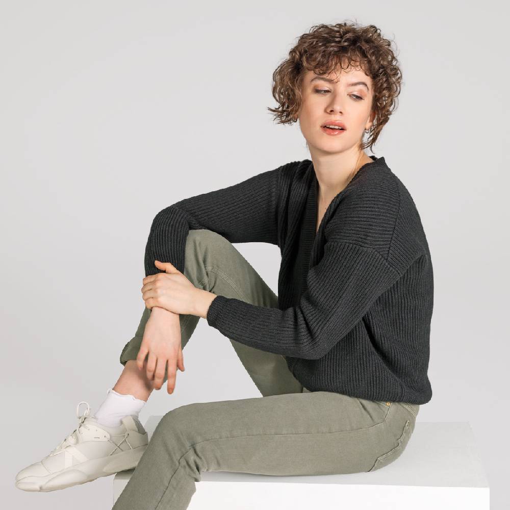 LIVING CRAFTS ALFREY - Strickjacke boxy - Off Black Vierteljährliche Förderung