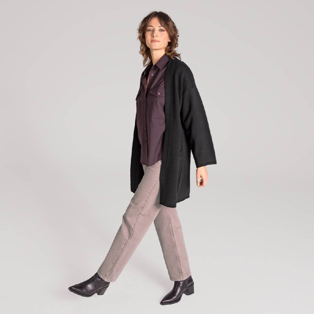 LIVING CRAFTS ANIEK - Strickjacke lang - Off Black Fabrikladen