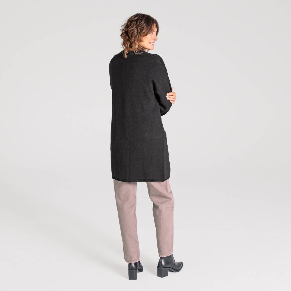 LIVING CRAFTS ANIEK - Strickjacke lang - Off Black Fabrikladen