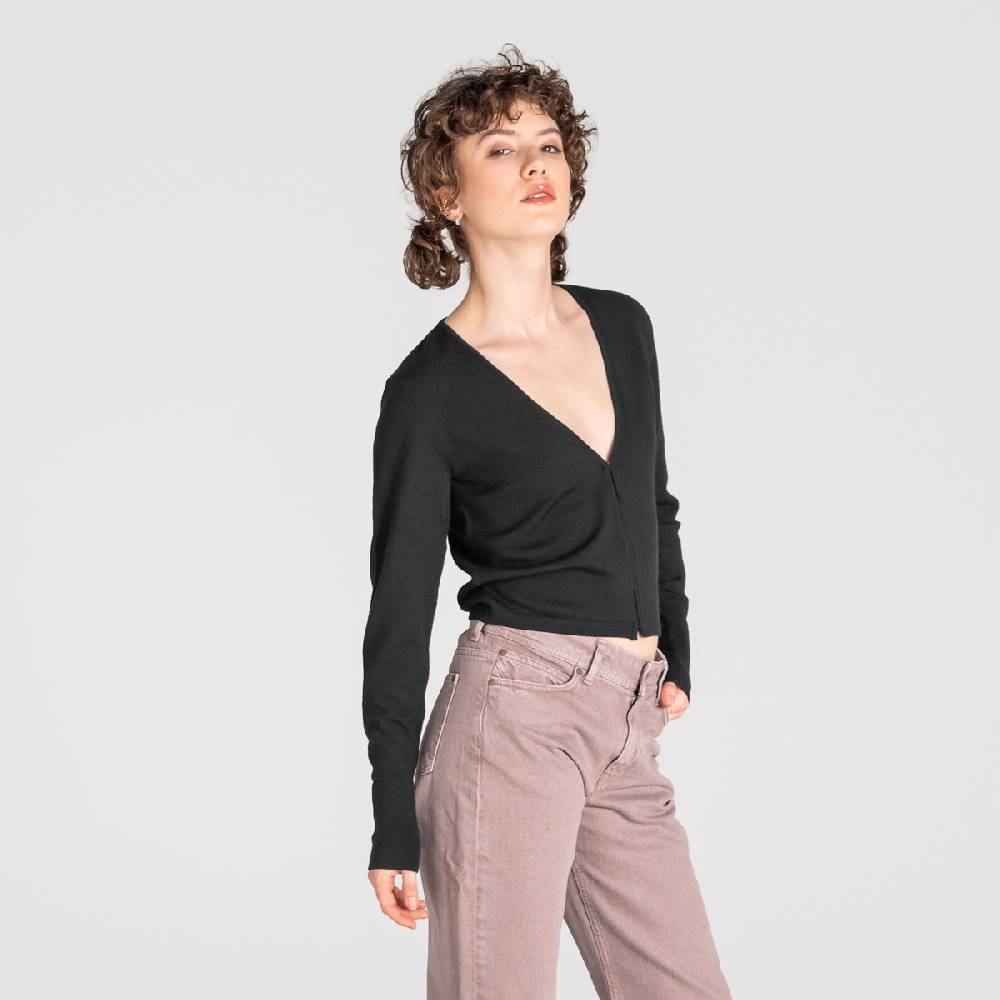 LIVING CRAFTS ALIZEE - Strickjacke - Off Black Speichern exportieren