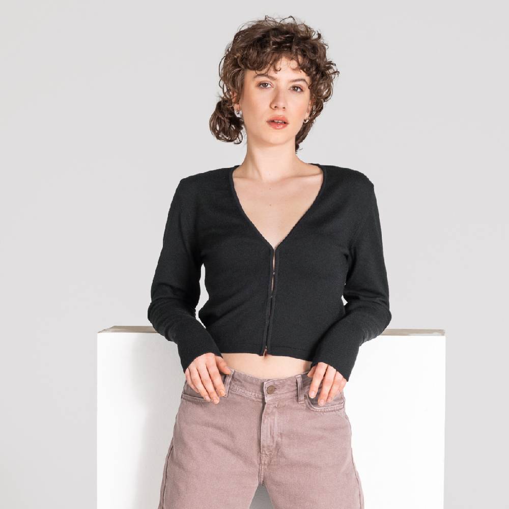 LIVING CRAFTS ALIZEE - Strickjacke - Off Black Speichern exportieren