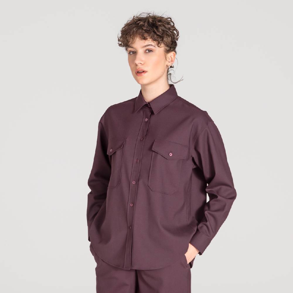 LIVING CRAFTS ALIX - Utility Shirt - Aubergine Im Verkauf